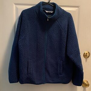 Sonoma Navy Textured Fleece Jacket
